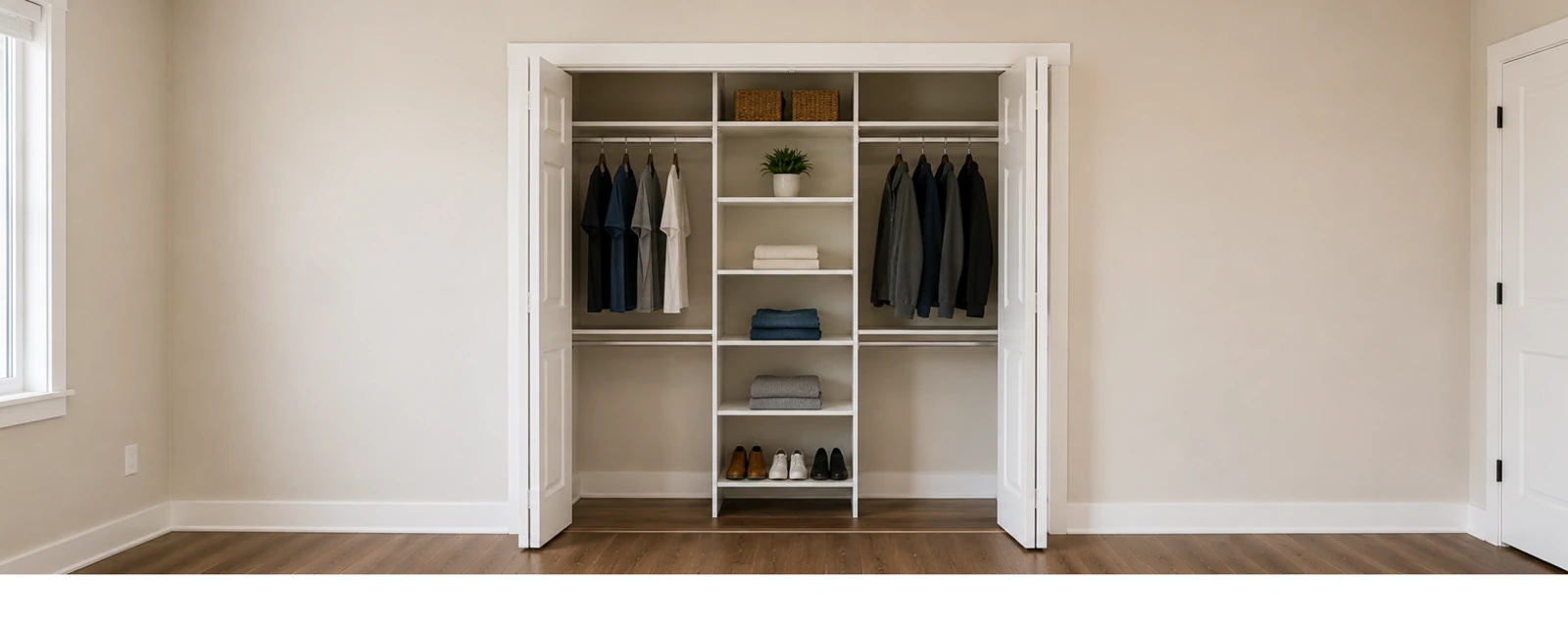 Closet shelving and storage organizers