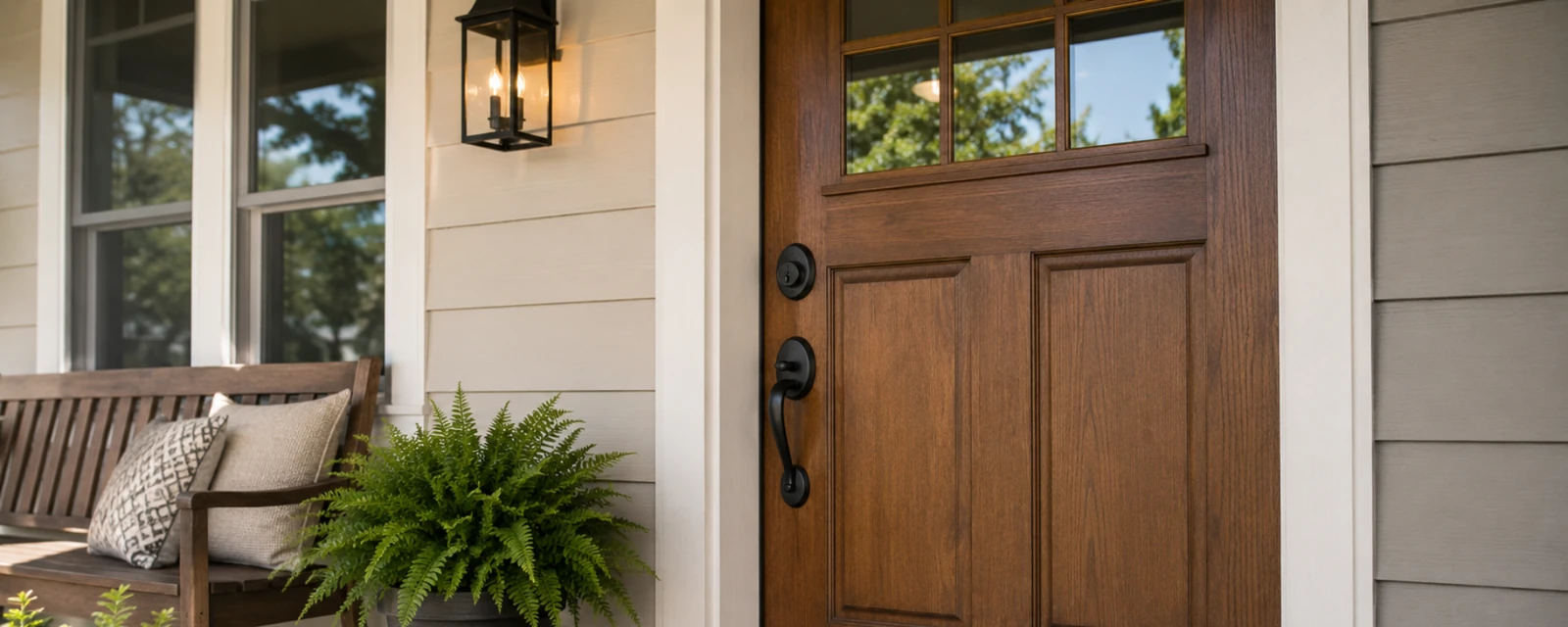 Entry door handle and deadbolt hardware
