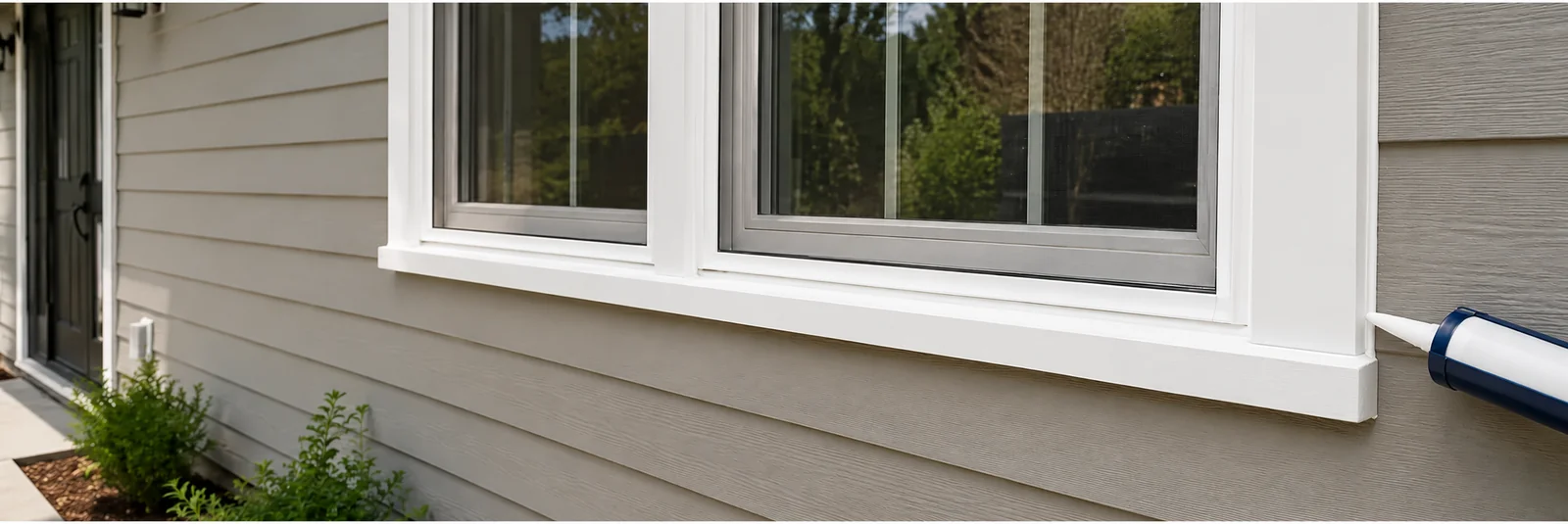 Neatly sealed joint along exterior window trim
